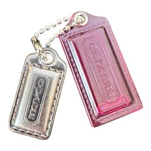 Coach Pink and Silver Hang Tags‎ - Bag Charms